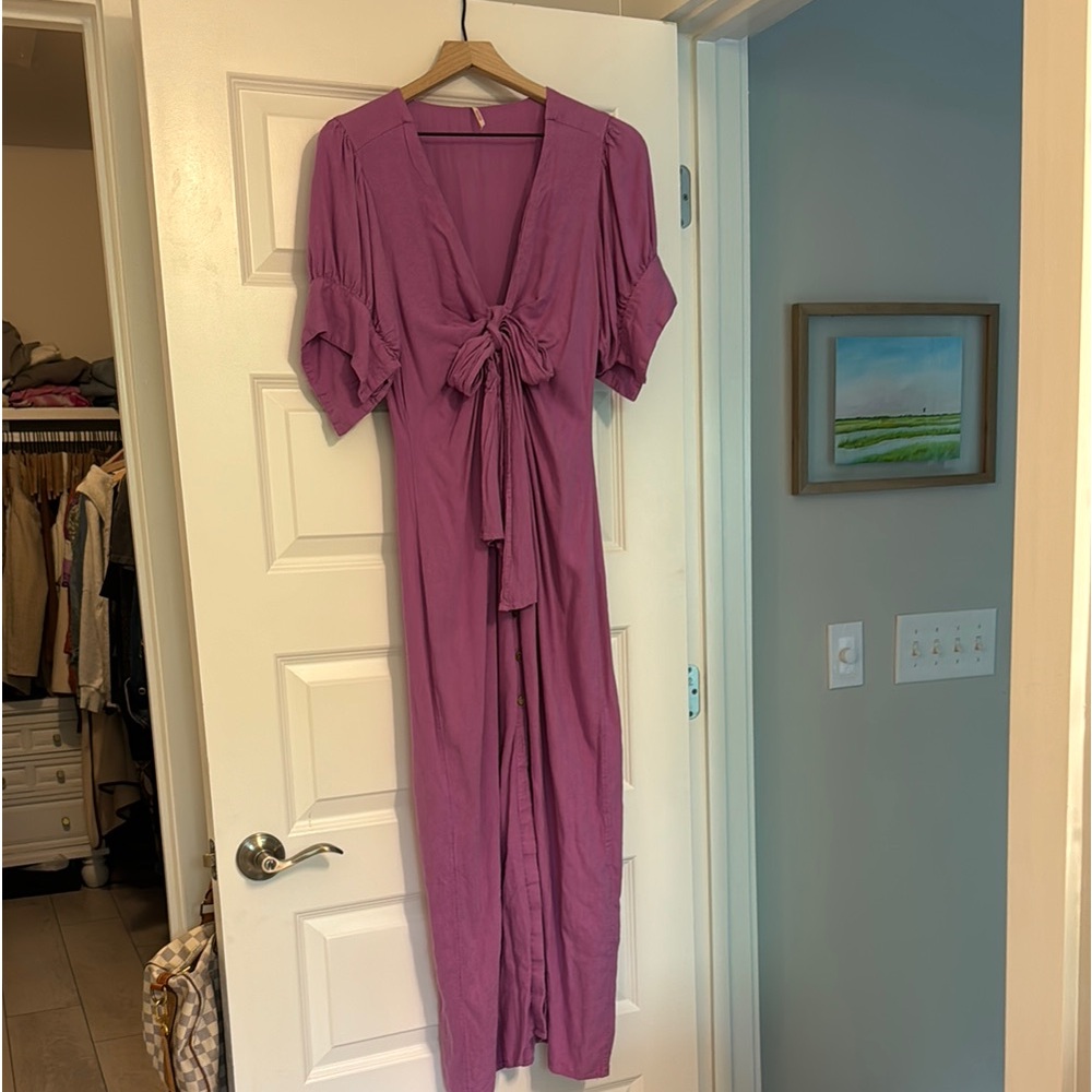 Purple Tie-Front Dress